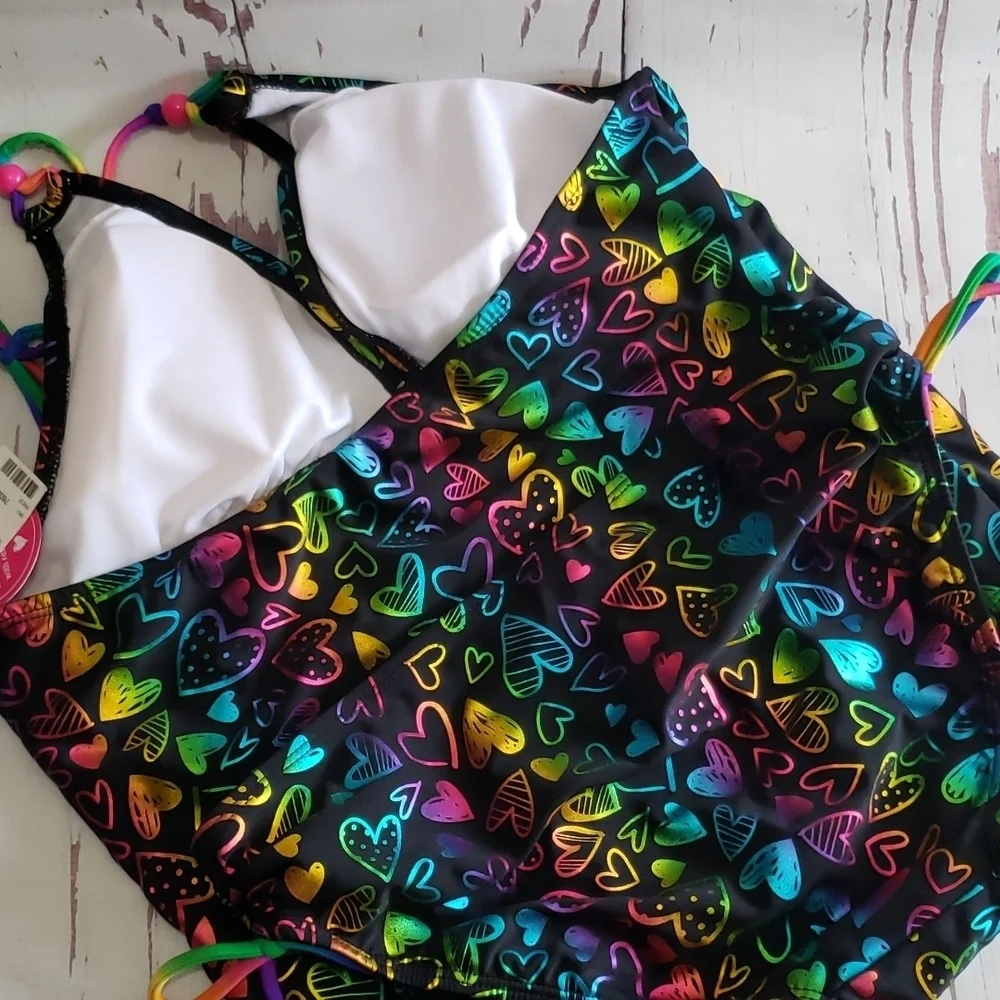 Justice new girls 2 pièces bikini set multicolor size 18
